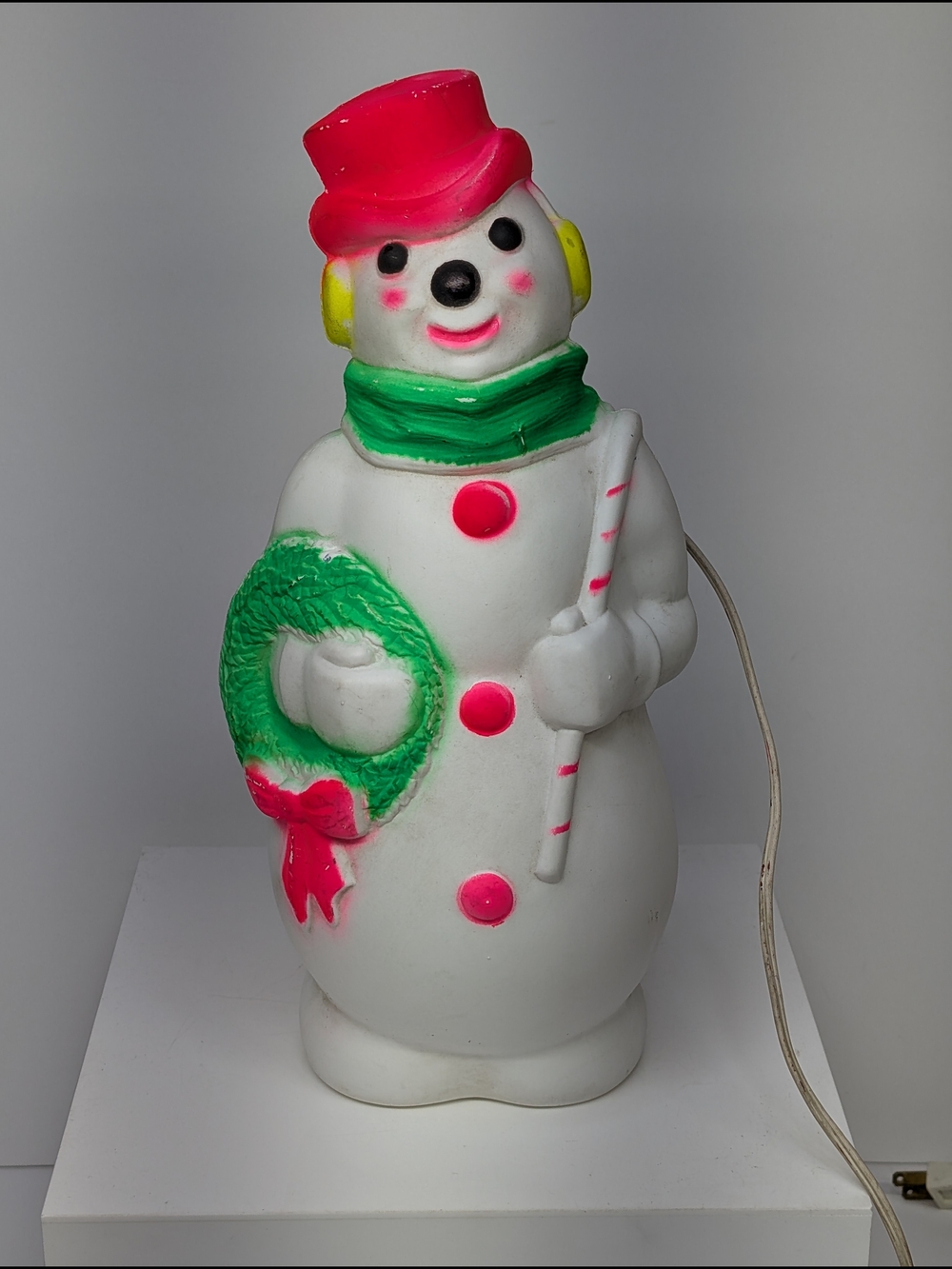 Vintage Empire 1968 13" Plastic Snowman Frosty Blow Mold